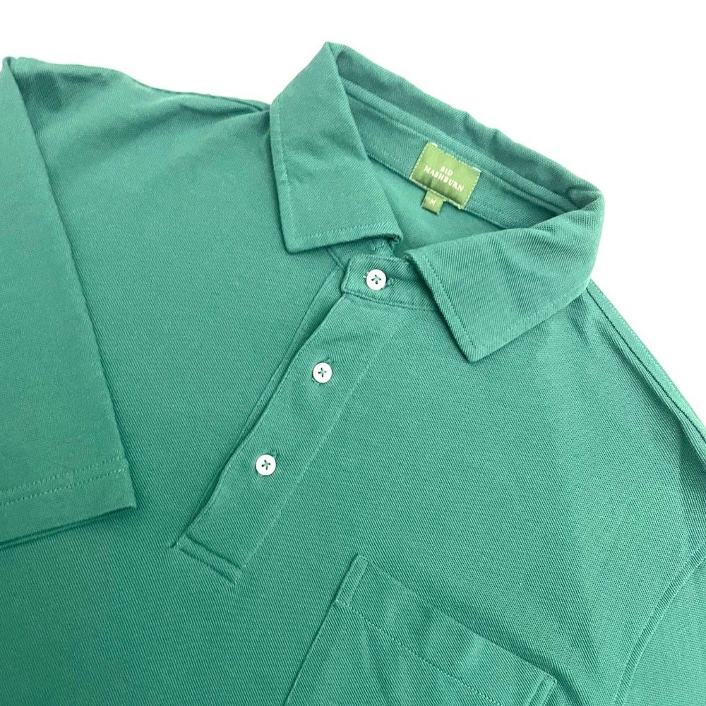 Sid Mashburn Polo Shirt Mens Medium Green Short Sleeve Pique Pocket Golf Preppy